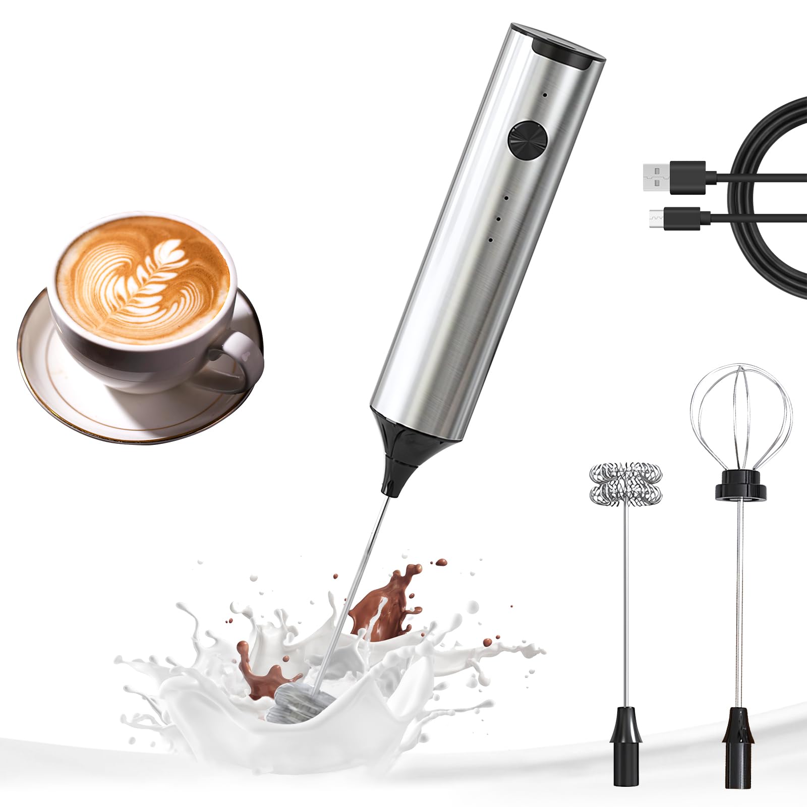 Amazon.com: YARRAMATE Rechargeable Milk Frother Wand Handheld, 3